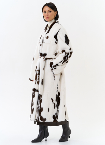 Шуба из меха норки в расцветке "ягуар"