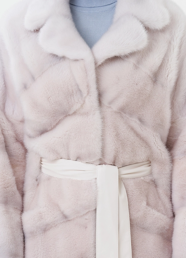 Шуба из норки с английским воротником  модель № 25599 в рассрочку фото