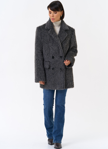 Женское утепленное пальто с английским воротником