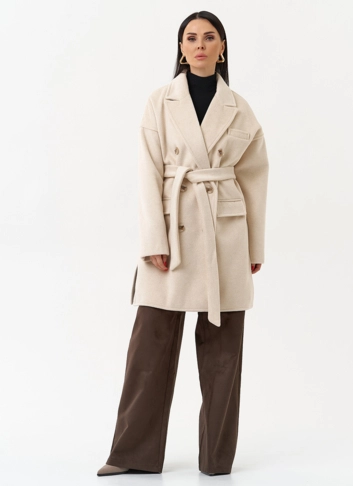 Двубортное женское пальто фото