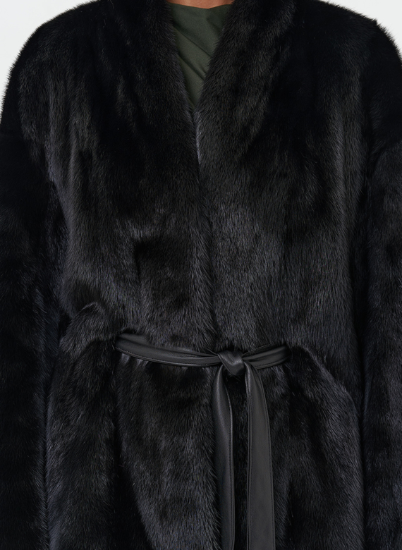 Норковый жакет черного цвета