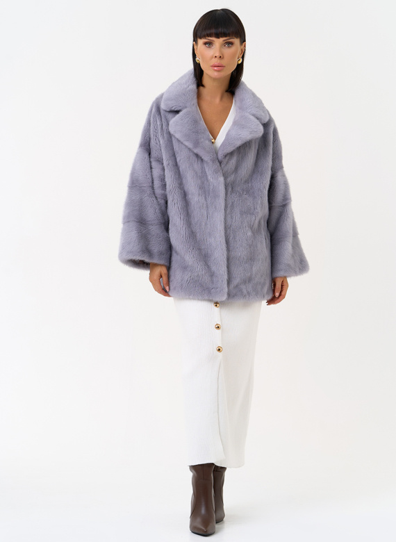 Куртка из меха норки с английским воротником