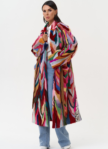 Норковая шуба в стиле пэчворк