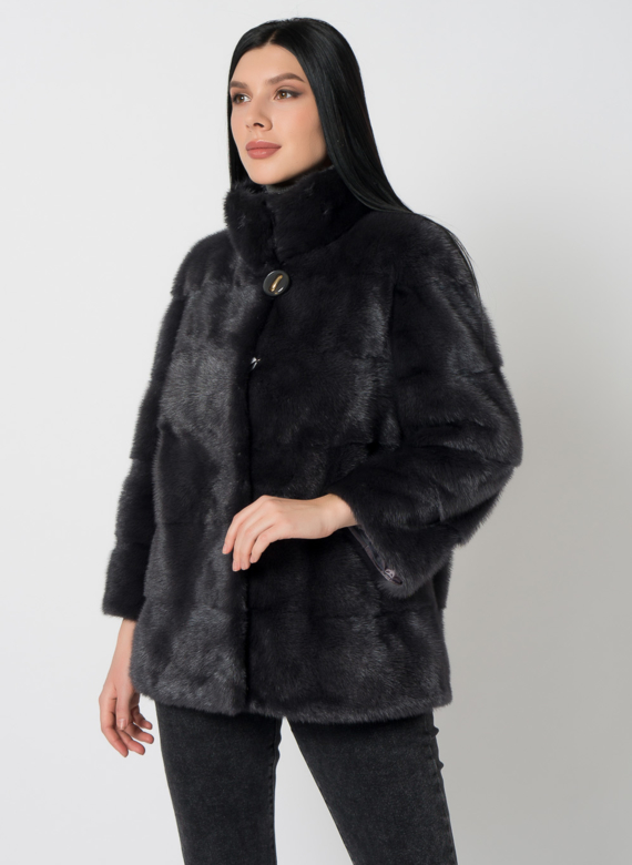 Куртка из норки в сером цвете