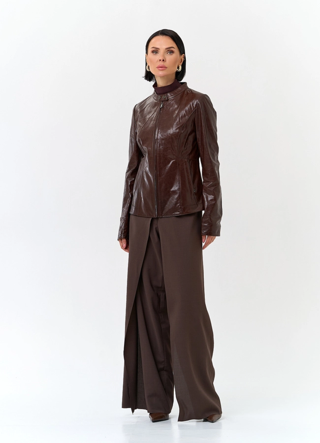Женская куртка из натуральной кожи модель № 32741 в рассрочку