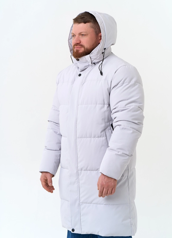 Мужской пуховик с капюшоном модель № 34078 в кредит фото