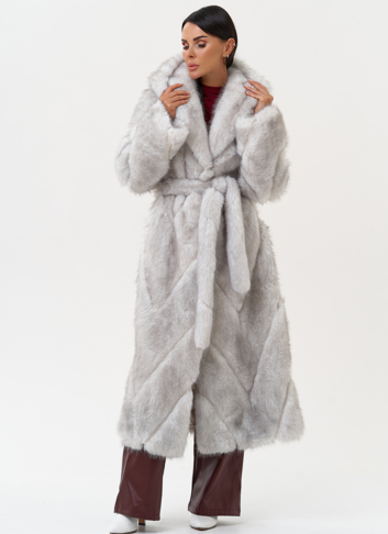 Длинная женская шуба из эко меха